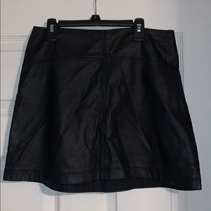 Black faux leather skirt